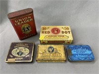 (5) Vintage Tobacco Tins