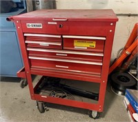 US General 5-Drawer Tool Cart with Contents (Red)