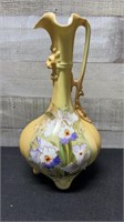 Vintage Hand Painted Handled Vase Marked 0174 - 11