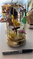 Windup Music Box Bird in Birdcage