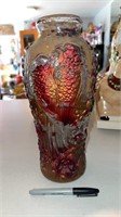 Tall Edwardian Goofus Glass Vase