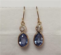 Certified 14K  Ceylon Sapphires(2.1ct) Diamond(I,