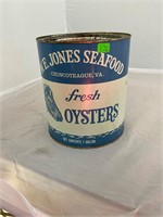 W E Jones Chincoteague Gallon Oyster Can VA511