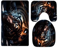 Tiger Striped Wild Animal Safari Bathroom Rugs