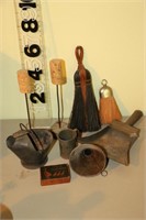 Antique Metal Items 7 Small Brooms