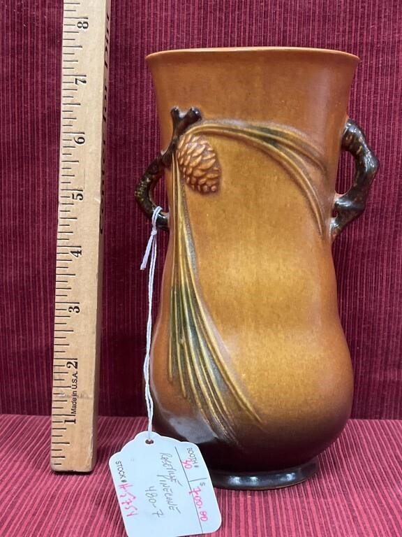 Roseville pottery vase pinecone pattern 480-7?