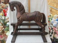 25"T Carved Wooden Gliding Horse