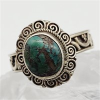 STERLING SILVER TURQUOISE RING SZ 9