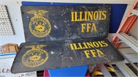 2 Illinois ffa wood dbl sided signs