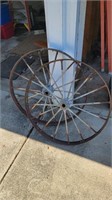 2 steel wagon wheels