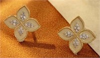 Natural Diamond 18K Gold Earrings