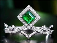 18K Gold Natural Emerald Ring