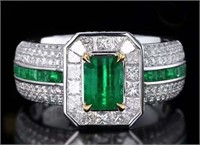 1.72ct Afghanistan Emerald Ring 18K Gold