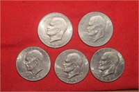 (5) Eisenhower Dollars  1972 to 1978 Mix