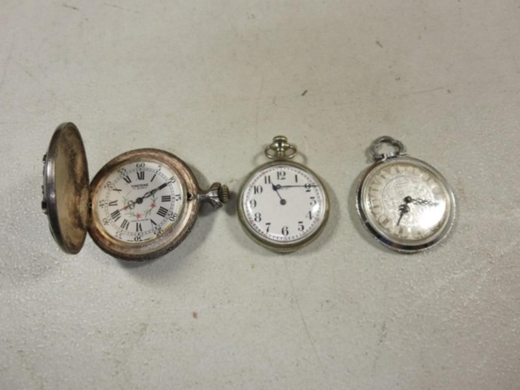 (3) Nice Pocket Watches One Works The Others Need