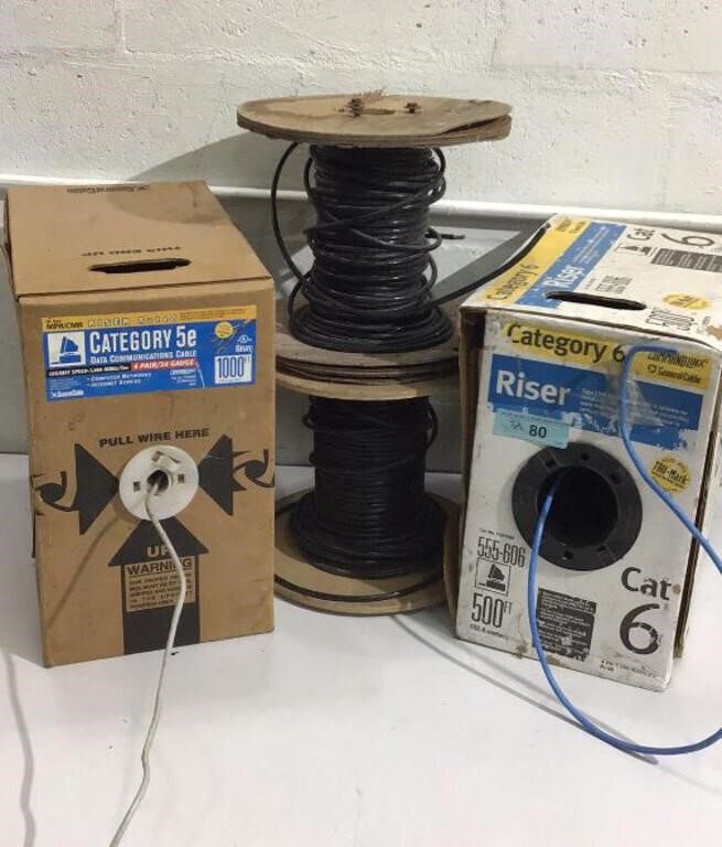 2 Boxes of Cat Cable & 2 Rolls of Wire S7E