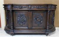 Beautifully Carved Neo Renaissance Oak Sideboard.