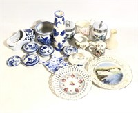 Lot of Porcelain Ceramic Trinkets Vase Plates