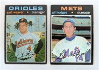 1971 Topps Baseball Managers Weaver Hodges HOFers