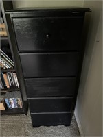 BLACK WOOD FILE CABINET