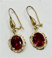 10k gold & ruby earrings