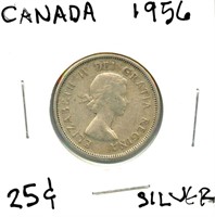 1956 Canadian Silver Quarter