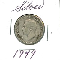 1949 Canadian Silver Quarter