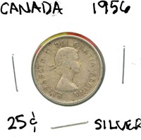 1956 Canadian Silver Quarter