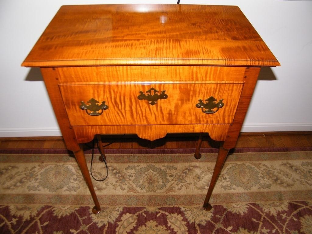 J. L. TREHARN YOUNGSTOWN OH TIGER MAPLE TABLE