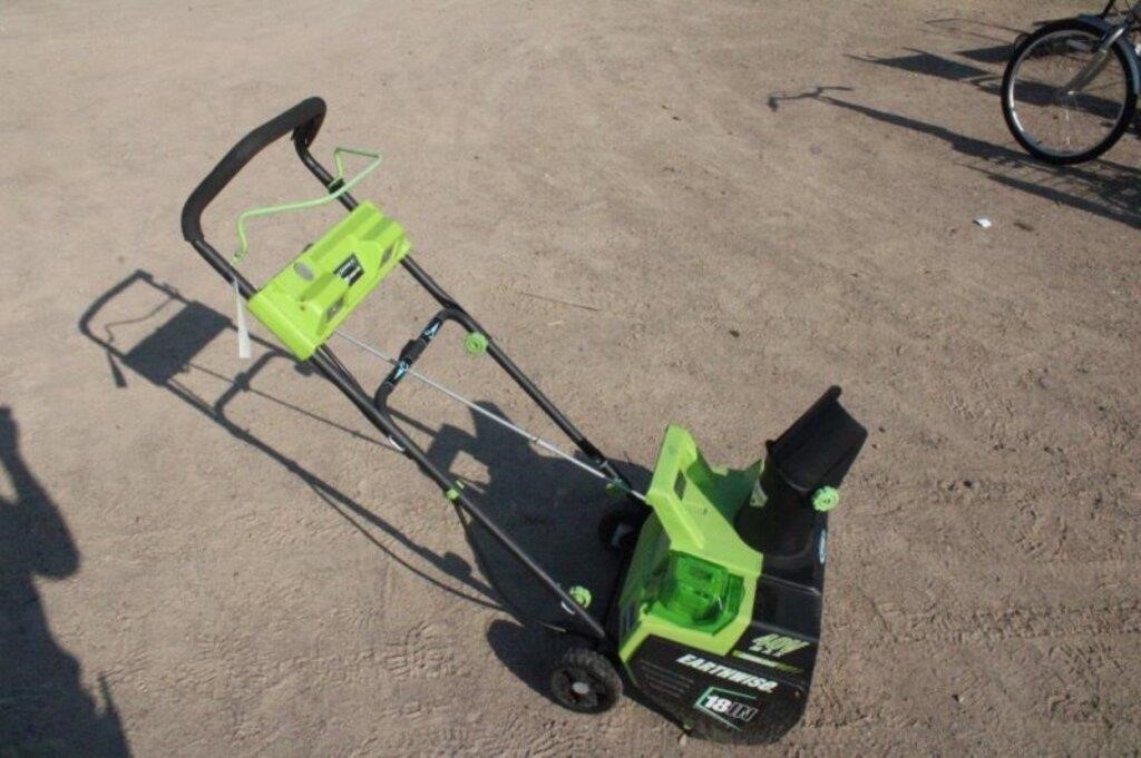 18'' Earthwise Electric Snow Blower 40v Works Per