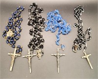 (AB) Rosaries - Lapis, Blue and Black Beads (24"