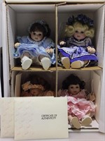 4 Marie Osmond Tiny Tots LE porcelain dolls. In