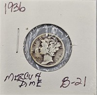 1936 Mercury Dime