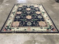 100% WOOL PILE 9x13 AREA RUG MADE IN INDIA