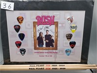 Rush Collector Guitar Pick Set. Signatures