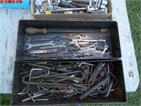 2 metal bins w/wrenches etc