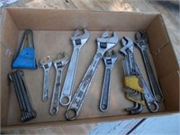 Tray of  adjustable wrenches