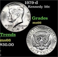 1979-d Kennedy Half Dollar 50c Grades GEM+ Unc