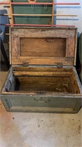 Antique 1870s tool chest, heavy wood