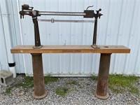 FAIRBANKS-MORSE SCALE WITH CAST IRON PEDISTAL BASE