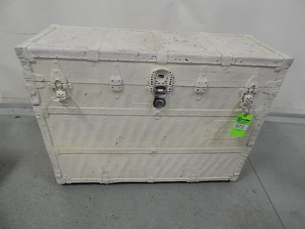 Antique trunk on casters; approx. 40" W x 30" H