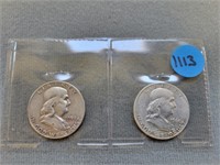 Benjamin Franklin half dollars; 1959d, 1960d.  Buy