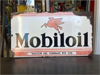 Original Mobiloil Vacuum Oil Co Enamel Rack Sign