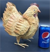 Rustic Metal Chicken Art Decor