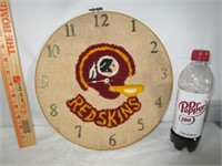 Washington Red Skins Handmade Clock