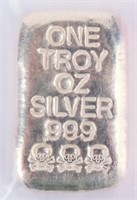 Coin 3 Skulls  1 Troy ounce of .999 Silver