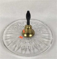 Decorative Glass Tray with Brass Bell