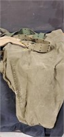 Vintage army bag , hat and belt