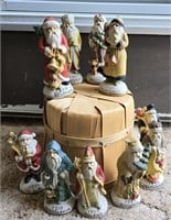 Lot of 10 World Porcelain Santa Figurines