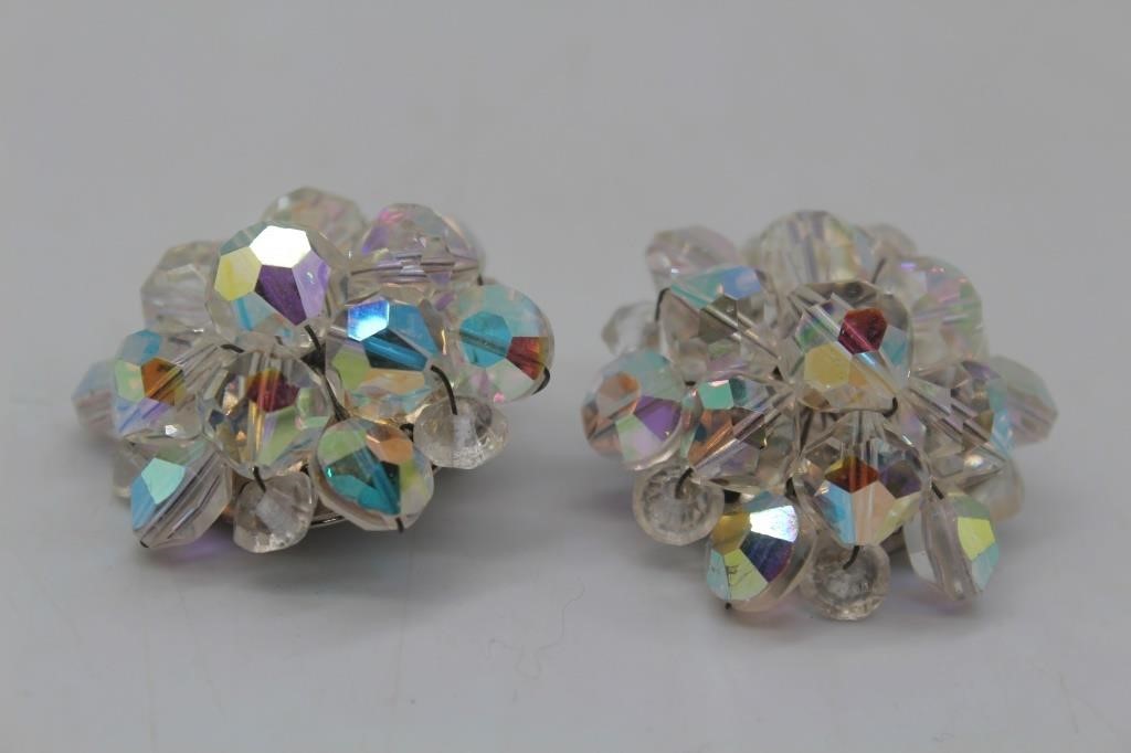 Rhinestone Crystal Clip on Earrings